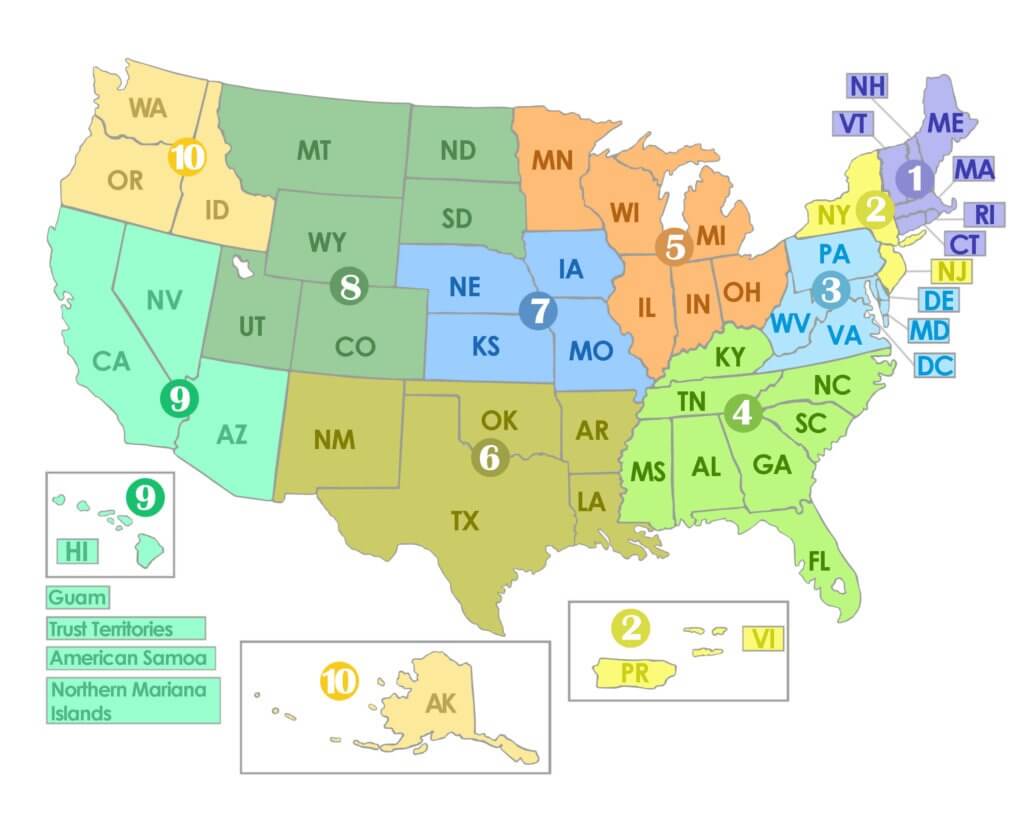 EPARegionsMAP-current2015 - Environmental Standards, Inc.